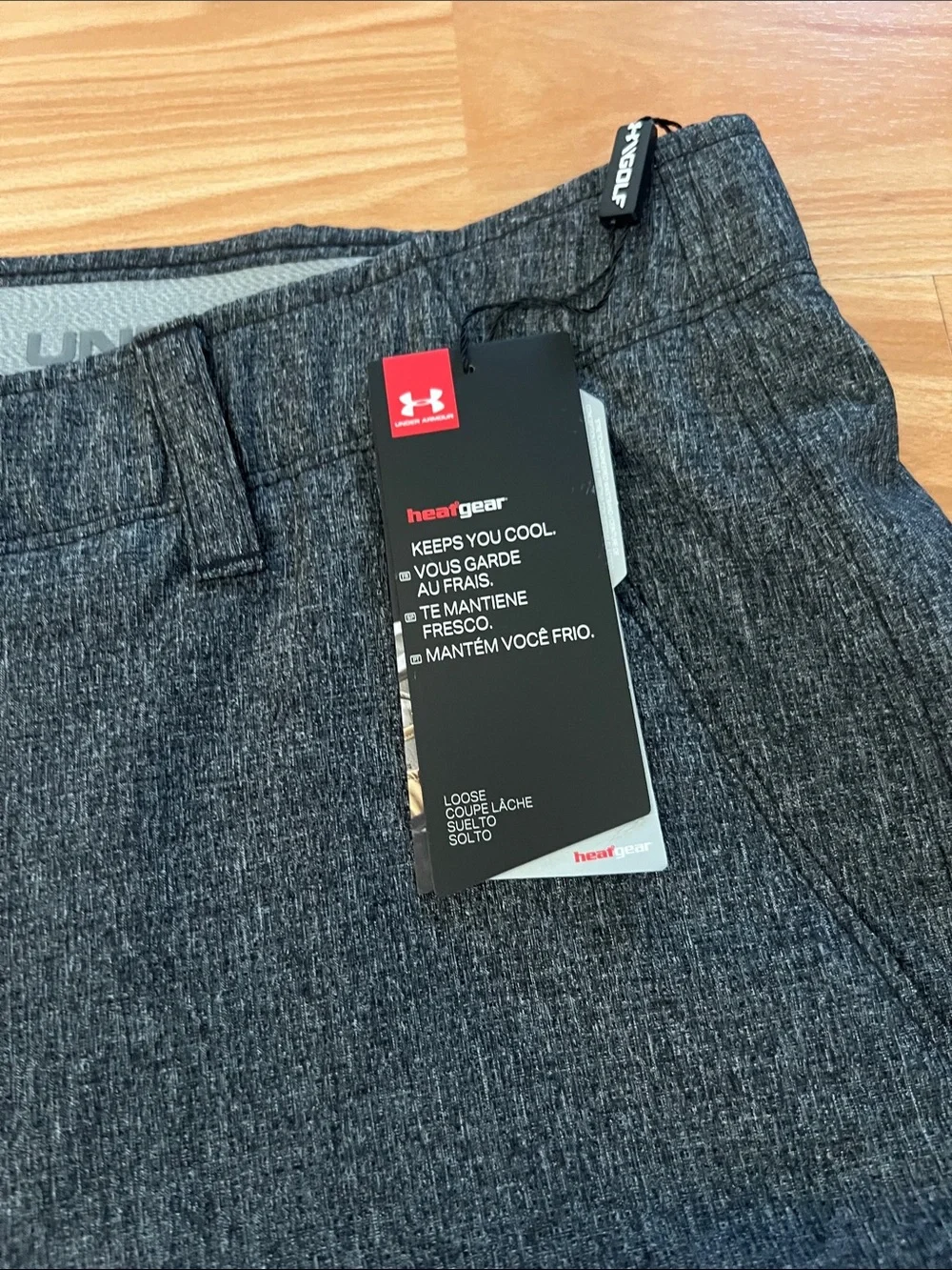 Under Armour HeatGear Mens Golf Shorts Grey Heather Size 34 Flat Front